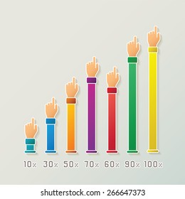 Abstract vector bar diagram infographic template in 3D style