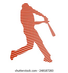 Abstract vector baseball player