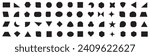 Abstract and vector basic shapes collection. Geometric formal shape. Polygonal elements. Trendy minimalist basic figure, diamond, circles, hexagon, star, triangle flat style. Vector illustration