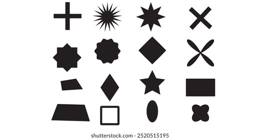 Abstract and vector basic shapes collection. Geometric formal shape. eps 10