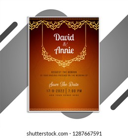 Abstract vector beautiful wedding invitation card design