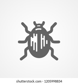 Abstract vector beetle. Black and white icon. Eps8. RGB. Global color