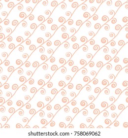 Abstract vector beige floral ornamental pattern