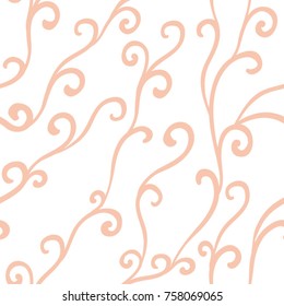 Abstract vector beige floral ornamental pattern