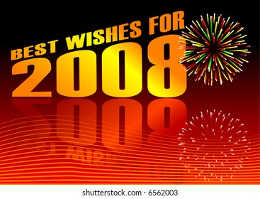 Abstract vector of best wishes for 2008