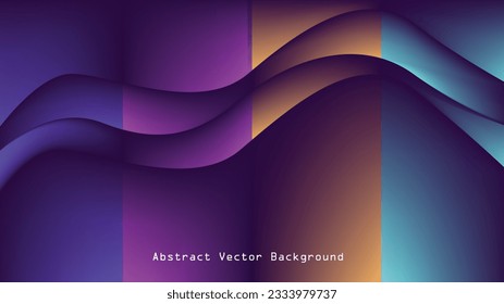 Abstract vector bg pink purple orange blue waves background