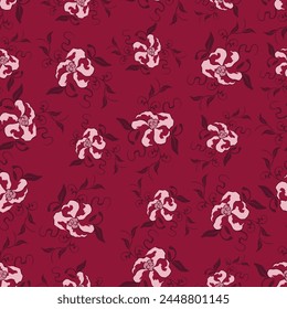 abstract vector big and small flower mixed with white background illustration digital image for textile or wrapping paper printing factory