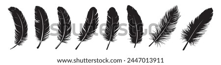 Abstract Vector Bird Feather Icons 
 Pack Design Template