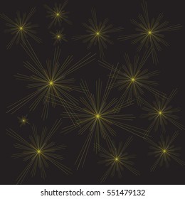 Abstract vector black background with fireworks effect