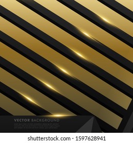 abstract vector black background. gray polygon with gold light effect and gold rectangle. Vector Illustration For Wallpaper, Banner, Background, Card, landing page , etc