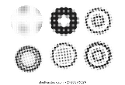 Abstract vector black color halftone dots