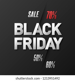 Abstract vector black friday sale layout background for banner, poster, flyer.