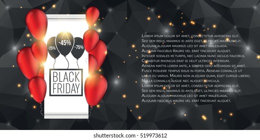 Abstract vector black friday sale layout background. For art template design, list, page, mockup brochure style, banner, idea, cover, booklet, print, flyer, book, blank, card, ad, sign, poster, badge.