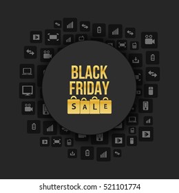 Abstract vector black friday sale layout background. For art template design, list, page, mockup brochure style, banner, idea, cover, booklet, print, flyer, book, blank, card, ad, sign, poster, badge.