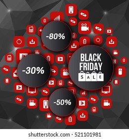 Abstract vector black friday sale layout background. For art template design, list, page, mockup brochure style, banner, idea, cover, booklet, print, flyer, book, blank, card, ad, sign, poster, badge.