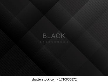 Abstract vector black and gray striped lines pattern on black background. Modern style. Vector illustration