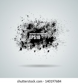 Abstract vector black grunge background. Vector ragged banner