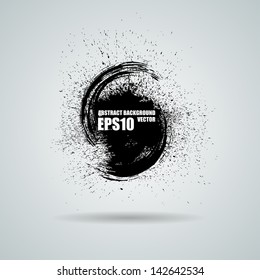 Abstract vector black grunge background. Vector banner