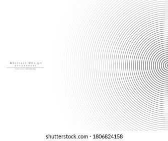 Abstract vector black halftone concentric circle background. Gradient retro line pattern design. Monochrome graphic. Circle for sound wave. vector illustration