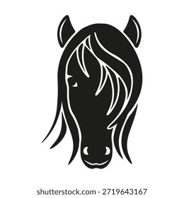 Abstractas Vector negro Silueta de caballo aislado fondo transparente. Símbolo elegante 2026 Año Nuevo chino. 2026 Zodiac diseño de Plantilla animal. EPS 10