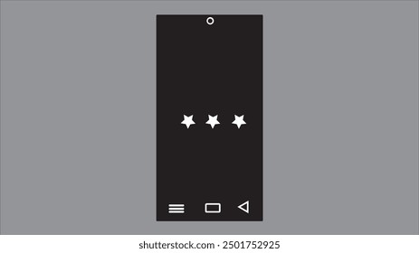 Abstrakter Vektor schwarzes Symbol für Funktion, Mobile Rating isolierter Hintergrund.
