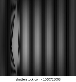 abstract vector black line curtain open to show background