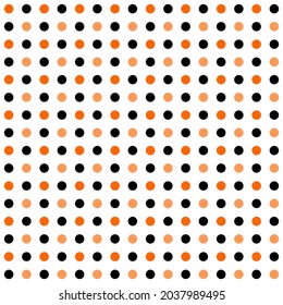 Resumen vector naranja negro pequeño círculo puntito patrón de mosaico sin soldadura geométrica sobre fondo blanco 