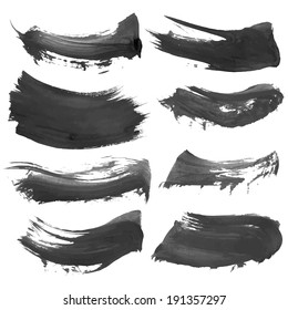 Abstract vector black paint smears 