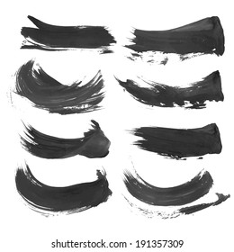 Abstract vector black paint smears 1
