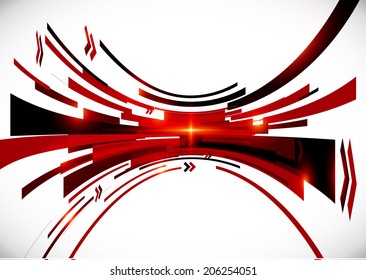 Abstract vector black and red perspective vector background