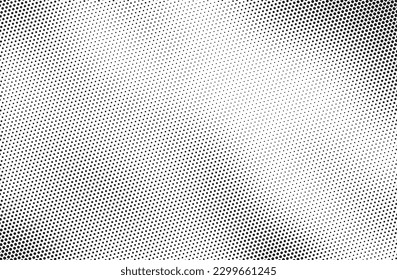 Resumen del fondo medio de tono de vector blanco y negro. Patrón radial de puntos.