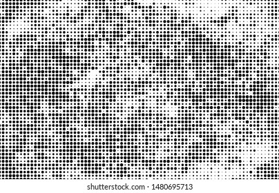 Abstract vector black and white halftone