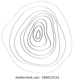 Resumen de la ilustración en blanco y negro vectorial. Mapa, topografía. Fondo de madera