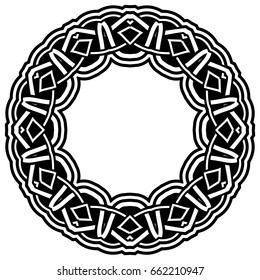 Abstract vector black and white illustration round beautiful tracery frame. Decorative vintage ethnic mandala pattern. Design element for tattoo or logo.