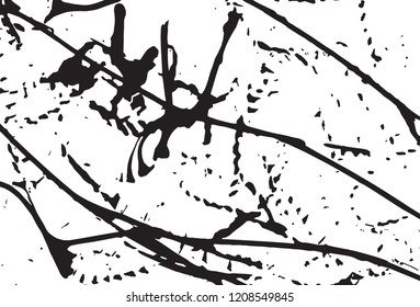 Abstract vector black and white ink painting