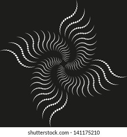 Abstract vector black and white inverted pattern with four-winged propeller-like figure. Easy to change the colors.