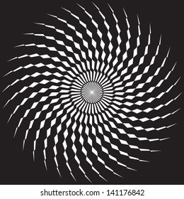 Abstract vector black and white inverted pattern with whirligig-like figure.  Easy to change the colors. 