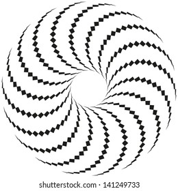 Abstract vector black and white inverted pattern with torus-like figure, accented on inside. Easy to change the colors. 