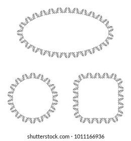 abstract vector black and white ornate frames set