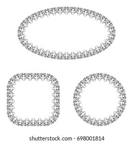 abstract vector black and white ornate frames set