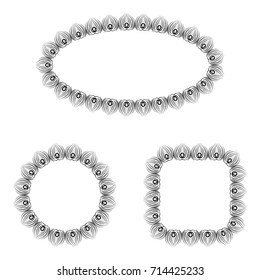 abstract vector black and white ornate frames set