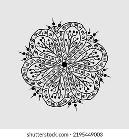 Abstrakte Vektorgrafik, schwarz-weißer Radialstil
