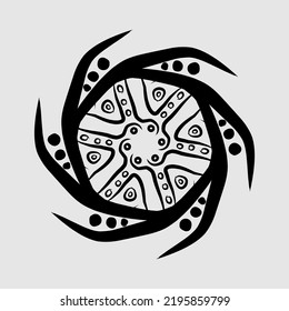 Abstract vector, black and white radial style. Simple and attractive Mosaic Type