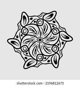 Abstract vector, black and white radial style. Simple and attractive Mosaic Type