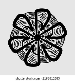 Abstract vector, black and white radial style. Simple and attractive Mosaic Type