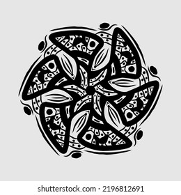 Abstract vector, black and white radial style. Simple and attractive Mosaic Type