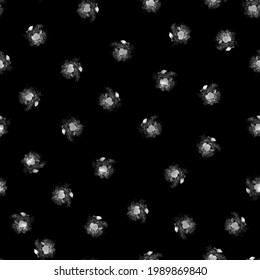 Abstract vector black and white seamless pattern background illustration. Simple monochrome shapes hand drawn with  brush. Minimalist random doodle wallpaper collection of rough freehand shapes.