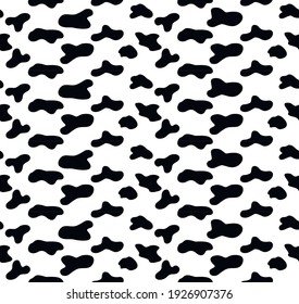 Abstract vector black and white spotted seamless pattern. Black and white spots. Design element for textile, fabric, packaging, paper, packaging, printing and print.