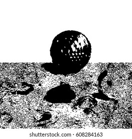 Abstract vector black and white texture with ball