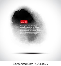 Abstract vector black and white watercolor background. Grunge background. Vintage paper texture. Retro design template. Hand drawn watercolour illustration. Abstract vector shape. Vector banner design